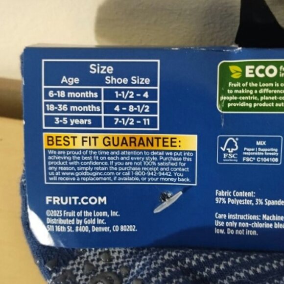 NWT Fruit of the Loom low cut socks 6-18 month size - Picture 4 of 5